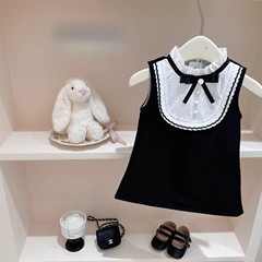 Korean children's high fashion dress for girls, 2024 summer birthday performance dress, lace princess dress L5
