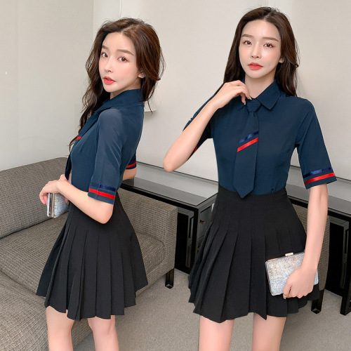  New Foot Bath Technician Work Clothes Autumn and Winter Foot Bath Technician Work Clothes Women Swing Skirt Fashion Suit Women