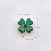 Lucky clover, high-end brooch, crystal lapel pin, pin, sophisticated suit, sweater, protective underware, accessory