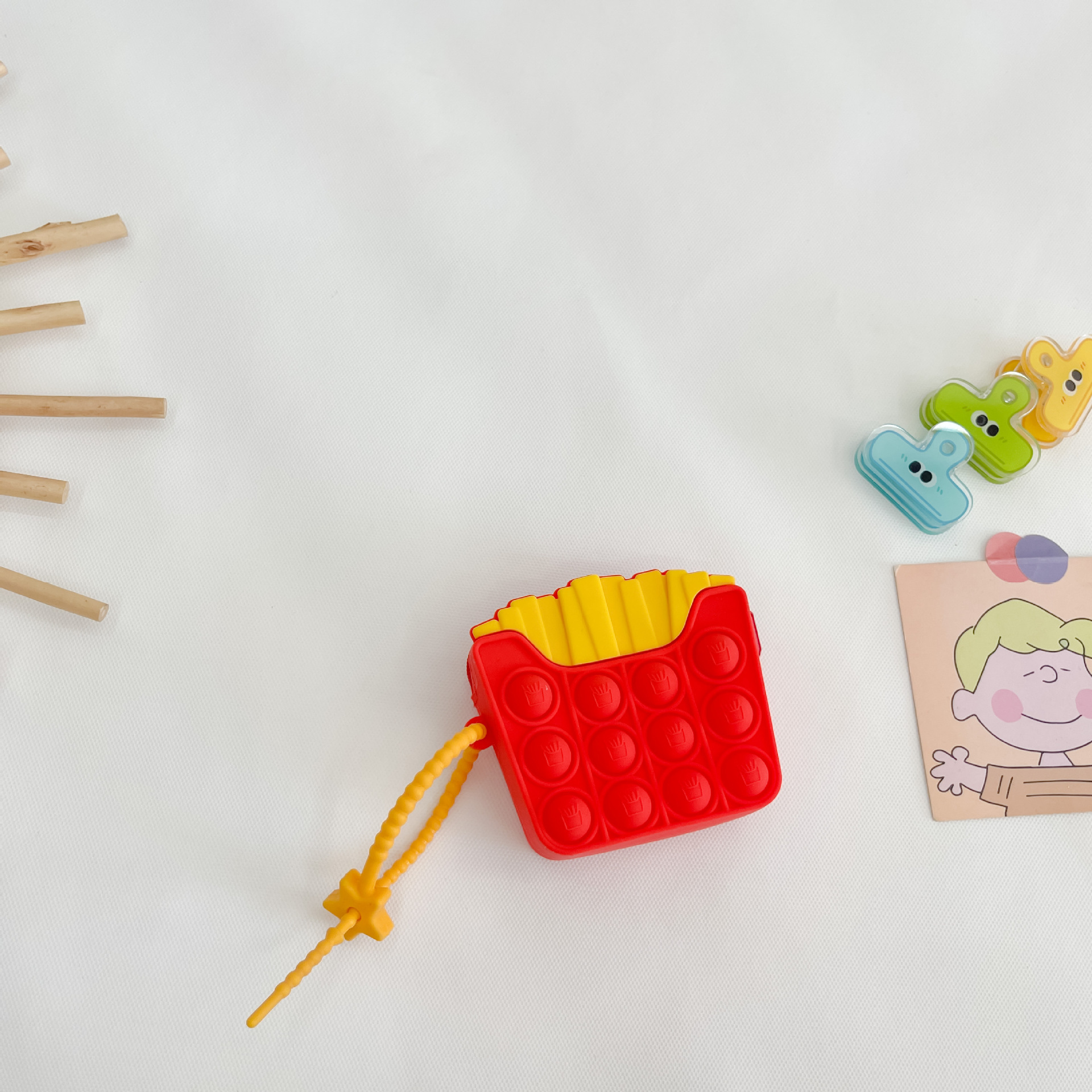 감자튀김 레드 (미니 버블 동전 지갑)