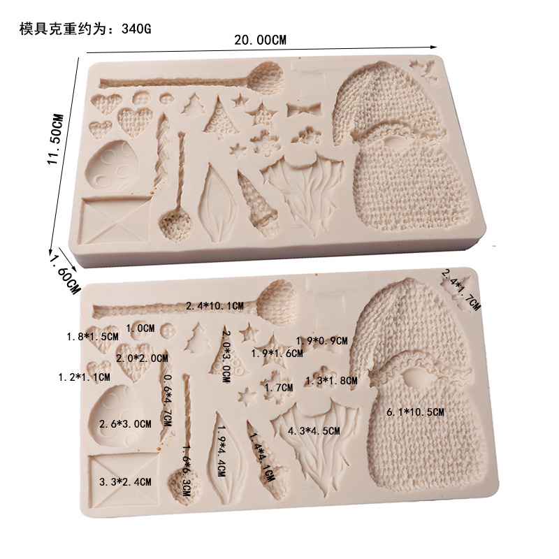Navidad vestir-up fondant molde de silicona europeo enano lana bola ritmo seco pastel de chocolate molde para hornear
