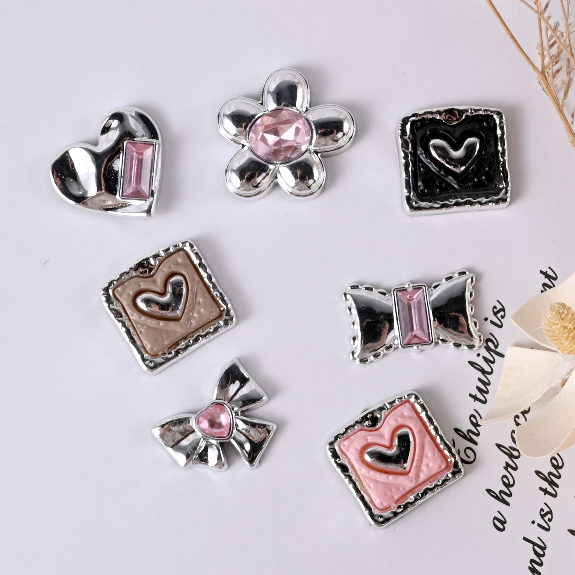 1 Piece Plastic Heart Shape Bow Knot Beads display picture 2