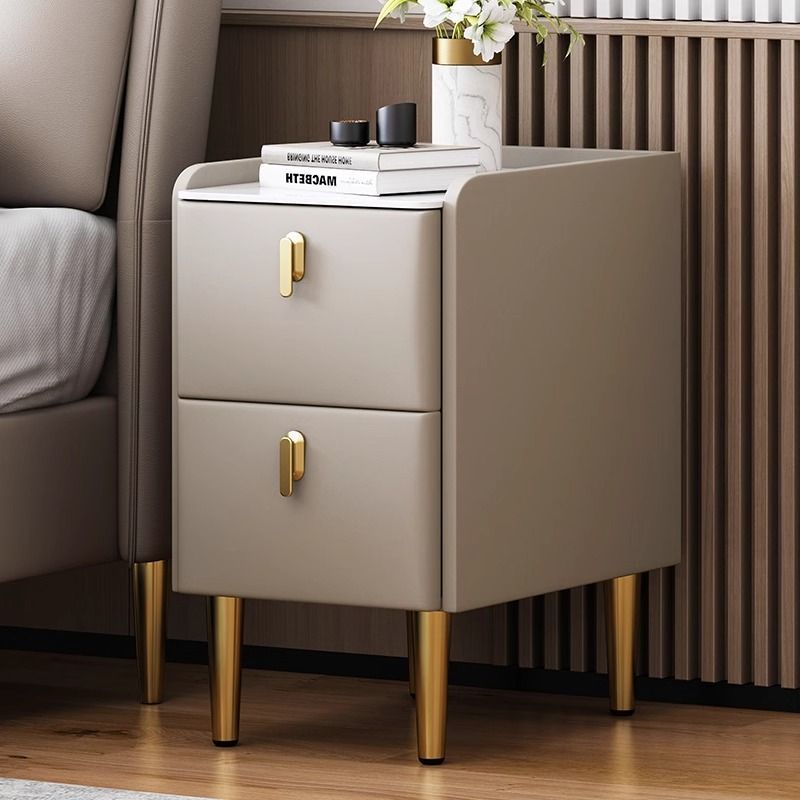 Pequeña mesa de cabecera de madera maciza lujosa cabecera de cabecera ultra estrecha armario de almacenamiento multicapa de 25cm armario de almacenamiento pequeño paquete completo