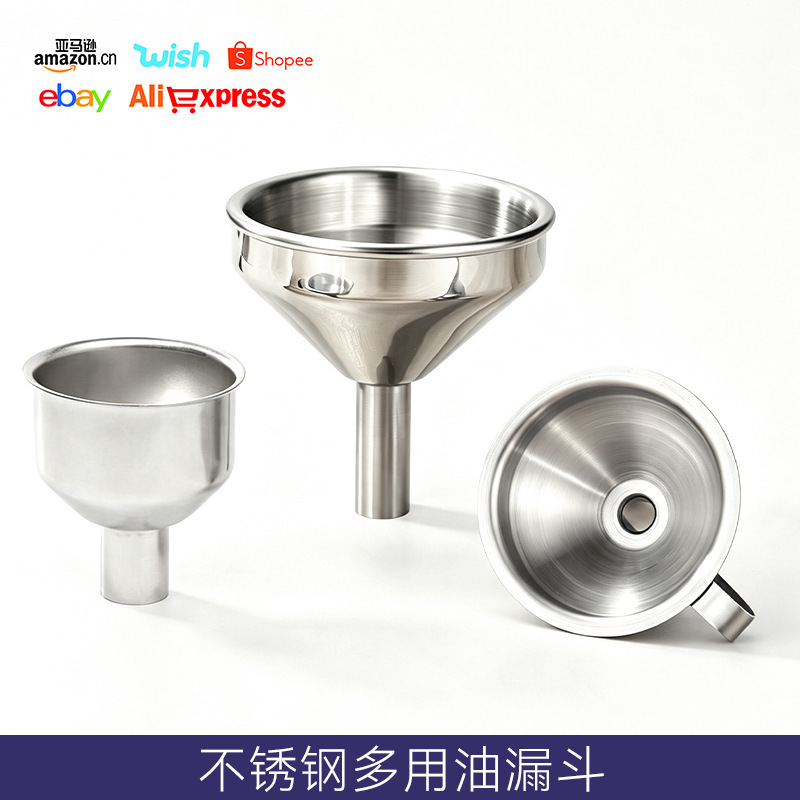Mini stainless steel funnel, small-caliber liquor funnel, bag-filling liquid dispenser, household kitchen oiler Mini stainless steel funnel, small-caliber liquor funnel, bag-filling liquid dispenser, household kitchen oiler