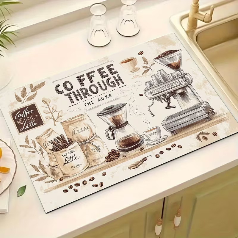 cocina americana drenaje de agua alga bar absorción de agua secado rápido almohadilla antideslizante bar máquina de café aislamiento térmico antideslizante almohadilla antideslizante resistente al desgaste