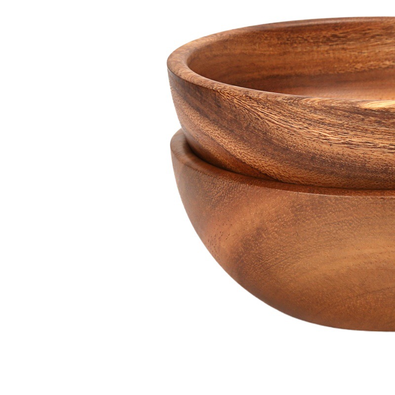 Tazón grande de madera de acacia para ensalada, estilo japonés y coreano, tazón para fideos, sopa, arroz, tazón para niños, juego de tazones de madera