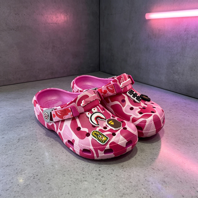 Bape Camouflage Ape Hole Shoes Summer Unisex Comfortable Non-Slip Casual Sandals Wholesale
