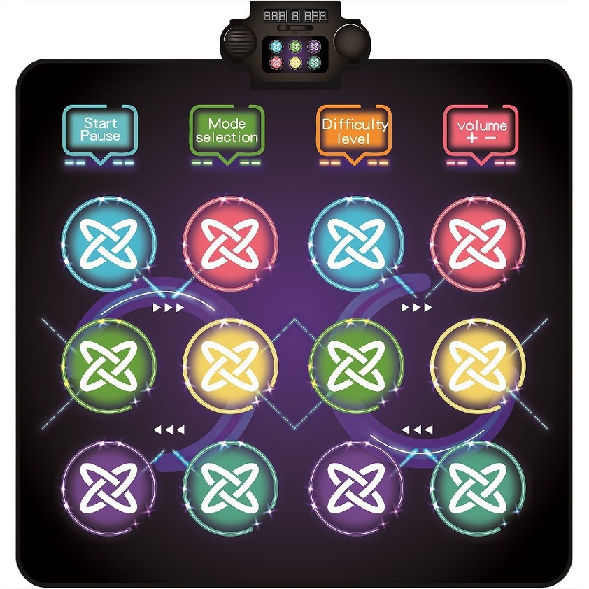 Children's Upgraded Double 12-Key Music Game Dance Mat Multi-Mode Christmas Gift Toy for Girls and Boys 3+