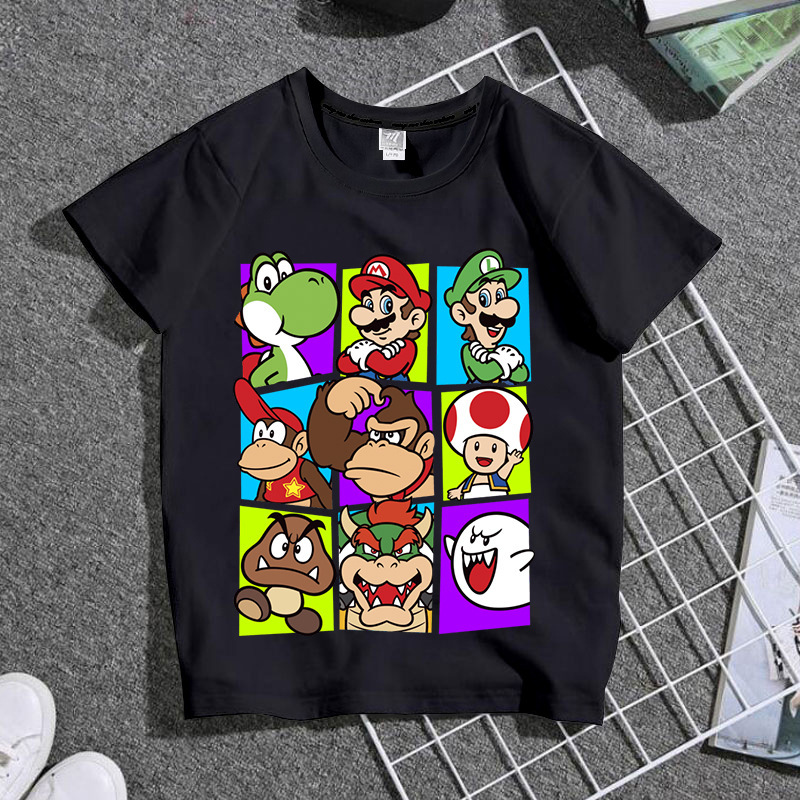 TT1179 Super Mario Mario game Cartoon parent-child suit male and female student mom and dad T-shirt short sleeve TT1179 Super Mario Mario game Cartoon parent-child suit male and female student mom and dad T-shirt short sleeve