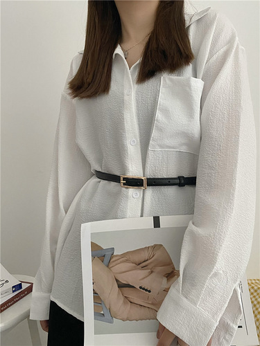Brown retro thin belt for women, simple square buckle, temperament, matching dress, shirt, summer belt ins