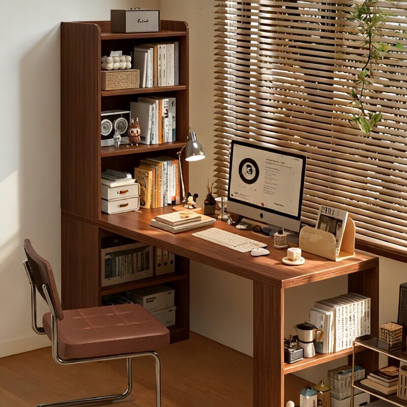 Corner Desk Bookshelf Bookcase Integrated Small Bedroom Home Wall Corner Study Desk Computer Desk