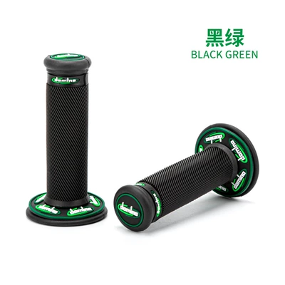Motorcycle Handle Cover handle rubber vintage motorcycle - black-background-green