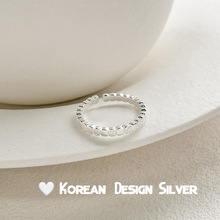 S925方形纯银戒指女轻奢个性情侣对戒环 设计感小众气质新款戒指