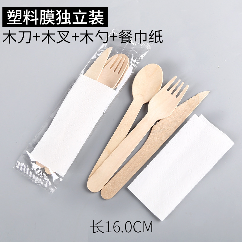 16cm 나이프, 포크, 스푼 + 페이퍼 타월 100개 세트