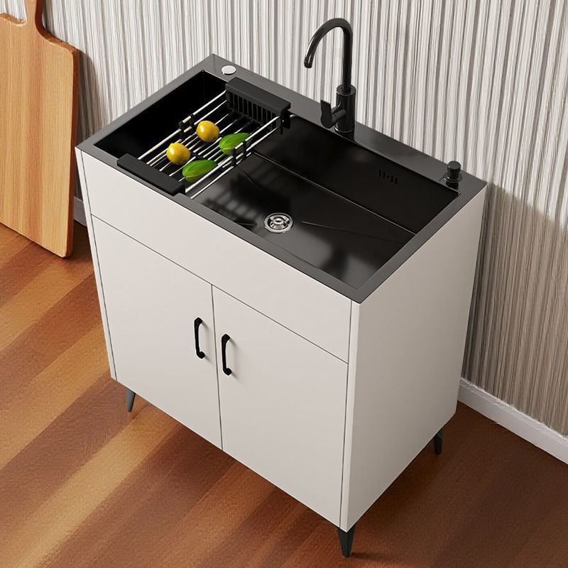 Kitchen Sink Integrated Cabinet Dishwashing Sink Simple Vegetable Washing Household Rental Cabinet Single-Slot Stainless Steel Cabinet Countertop