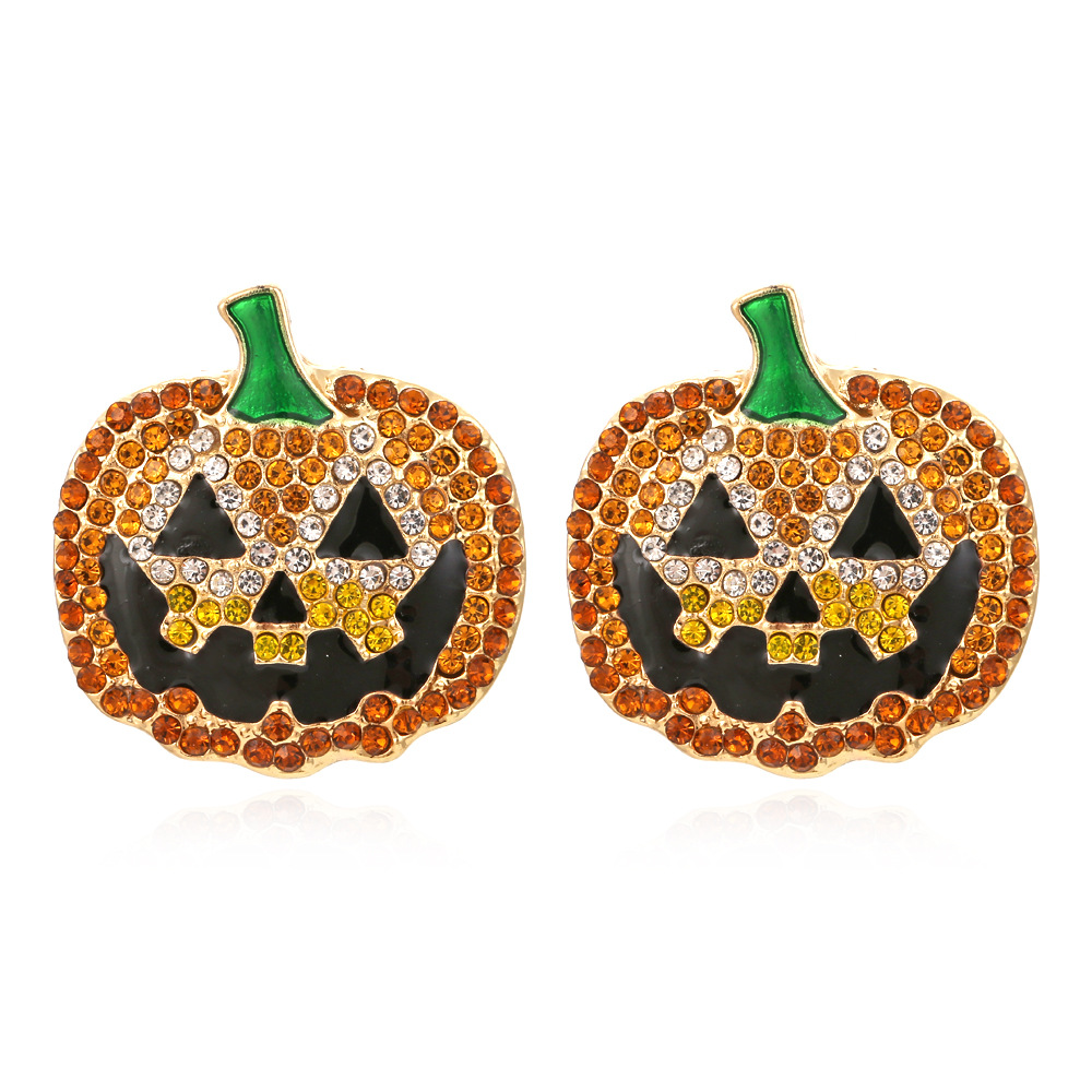 Fashion Pumpkin Alloy Rhinestones Womenu0027S Earrings 1 Pair
