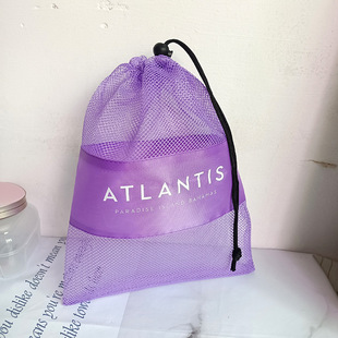 Customized Mesh Bag Spliced ​​Polyester Nylon Sundry Toy Packaging Bag Dustproof Storage Bag Shoe Bag Drawstring Flap Pocket Pants