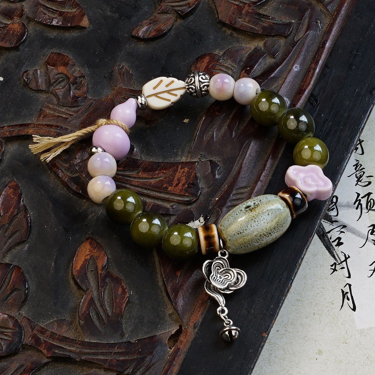 Jingdezhen pulsera de cerámica de verano mujer alta sensación galletas serie de gatos nicho diseño universal pulsera alta sensación