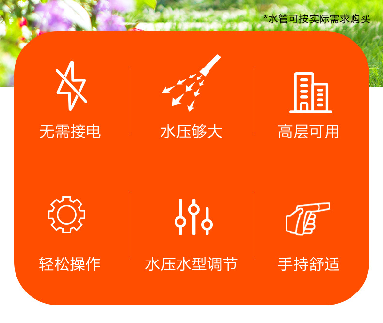 Yili High Pressure Car Washer Water Gun Household Water Gun Connector Car Wash Water Pipe Hose Set Nozzle Watering Tool