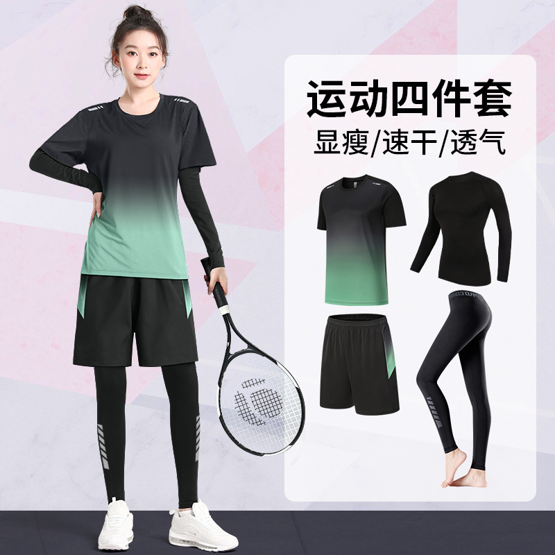 Trajes deportivos de bádminton de primavera de mujeres nuevos trajes de yoga de acondicionamiento físico de manga larga ropa de entrenamiento de tenis