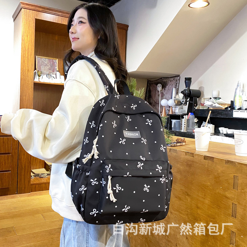 New Large Capacity Backpack College Student Class Schoolbag Cute Cartoon Backpack Wholesale Travel Campus Style Backpack