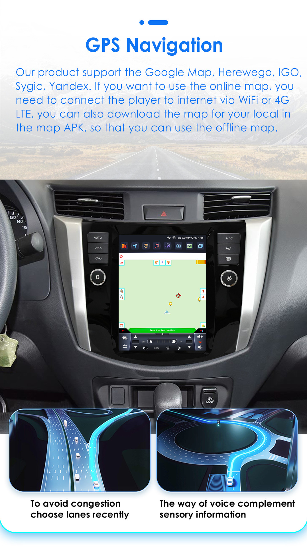 9.7inch Suitable for 16-22 Nissan Navara Android Vertical Screen Car Navigator with Reversing Image All-In-One Machine