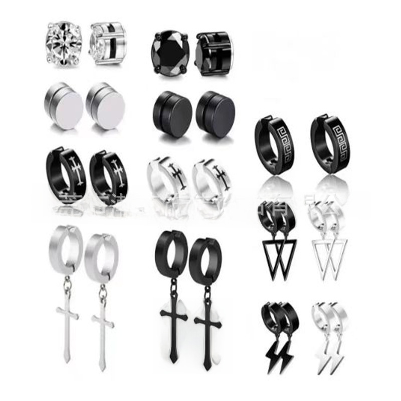 Fashionable magnetic ear clips stainless steel with zircon