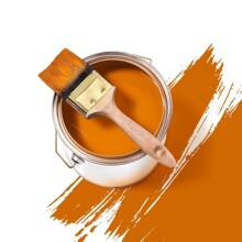 复古橘色爱马仕橙色自刷网红彩色背景橙黄色水性油漆服装店乳胶漆