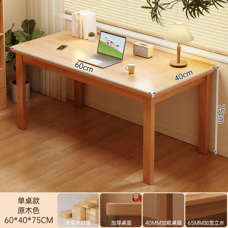 Mesa de escritorio estrecha de madera maciza con piernas contra la pared, dormitorio, mesa de trabajo rectangular, mesa de escritorio larga, mesa de escritorio para estudiantes domésticos