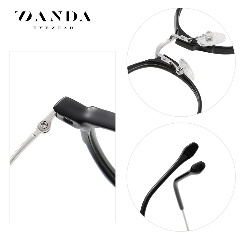 2023 nuevo gafas marco TJ847 hombres y mujeres ultra-ligero TR90 Marco de gafas redondo se puede equipar con miopía anti-azul claro gafas lisas