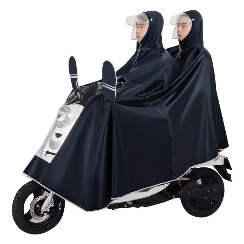 Impermeable coche eléctrico motocicleta poncho visual salpicadero espesado Oxford tela única doble equitación coche impermeable de la batería