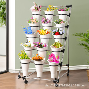 Iron Bouquet Stall Floor-Standing Flower Shop Flower Stand Shopping Mall Display Stand Removable Flower Bucket Display Wedding Decorations