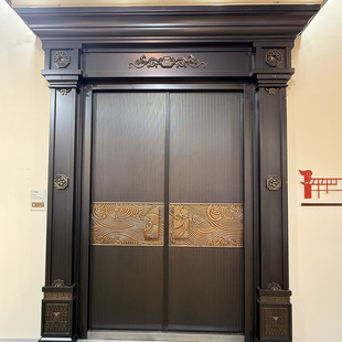 Villa Entrance Cast Aluminum Door, Self-Built House Entrance Door, Anti-Theft Entrance Door, Explosion-Proof Thickened Double-Opening Main Door
