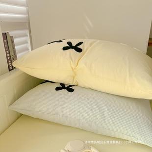 Small Fresh Butterfly Towel Embroidered Pillow Case Pair Pack 48x 74cm Dormitory Single Double Pillow Inner Pillow Case 2 Pack