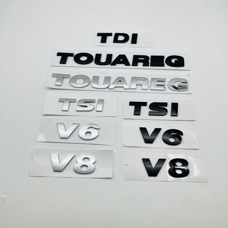 Volkswagen Touareg Car Logo Modification V6 Rear Emblem Touareg V8 Logo Displacement Tdi English Letter Sticker