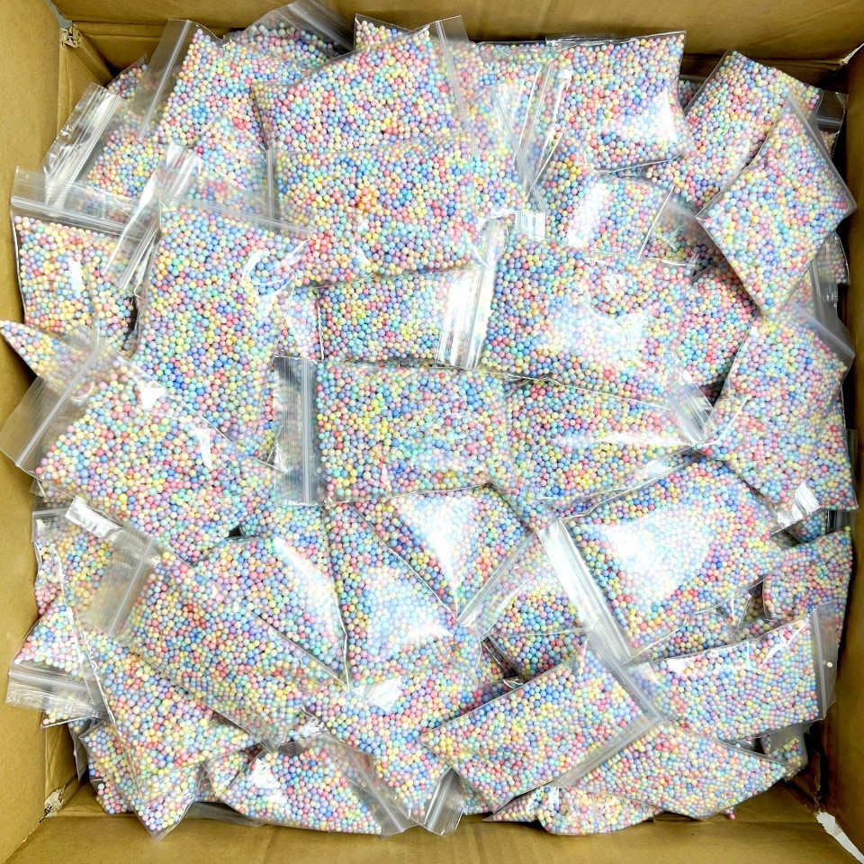 1g small packaging macaron colorful foam beads trendy bobo ball drop resin nano resin DIY material filler