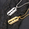 Accessory hip-hop style, blade from pearl, necklace stainless steel