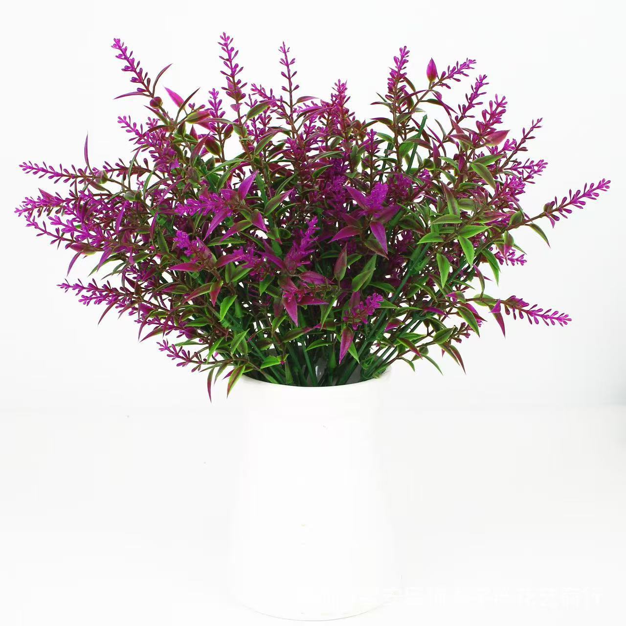 Flores simuladas lavanda flores falsas flores flores verdes en maceta floral decoración floral pared floral al por mayor espigas de trigo simuladas hierba de perro