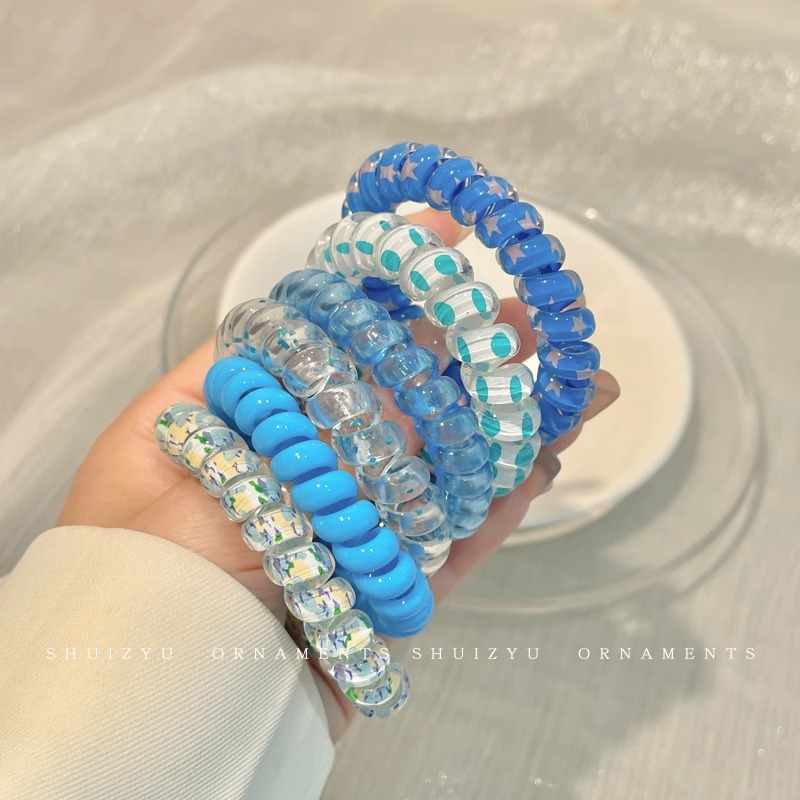 Línea telefónica con lazo, anillo para el cabello, tocado, nueva trenza de burbujas, cuerda para el cabello trenzada, alta elasticidad, sin dañar el cabello, cuerda para atar, banda de goma femenina