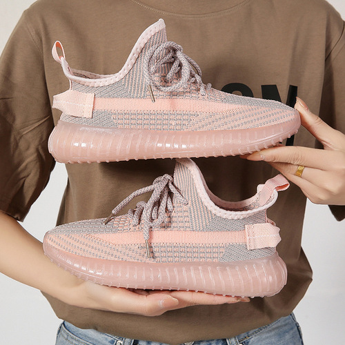 2024 New Spring Flying Mesh Shoes Coconut Women's Shoes Summer Breathable Casual Shoes Sports Shoes Versatile Dad Trendy Shoes