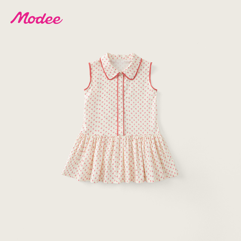Girls' Floral Lapel Dress 2026 Summer New Style Korean Style Lace Sleeveless Vest Dress Wholesale for Small and Medium-Sized Children Girls' Floral Lapel Dress 2026 Summer New Style Korean Style Lace Sleeveless Vest Dress Wholesale for Small and Medium-Sized Children