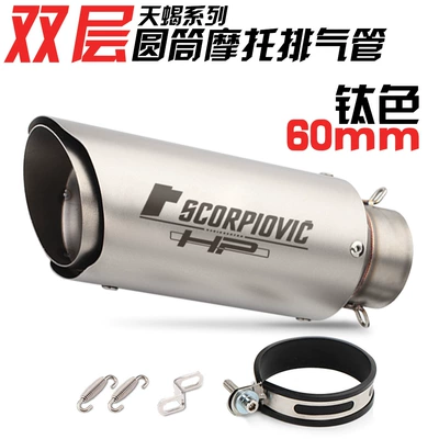 Exhaust pipe Double Oblique Exhaust Pipe Scorpio - double-titanium-cylinder-60-caliber