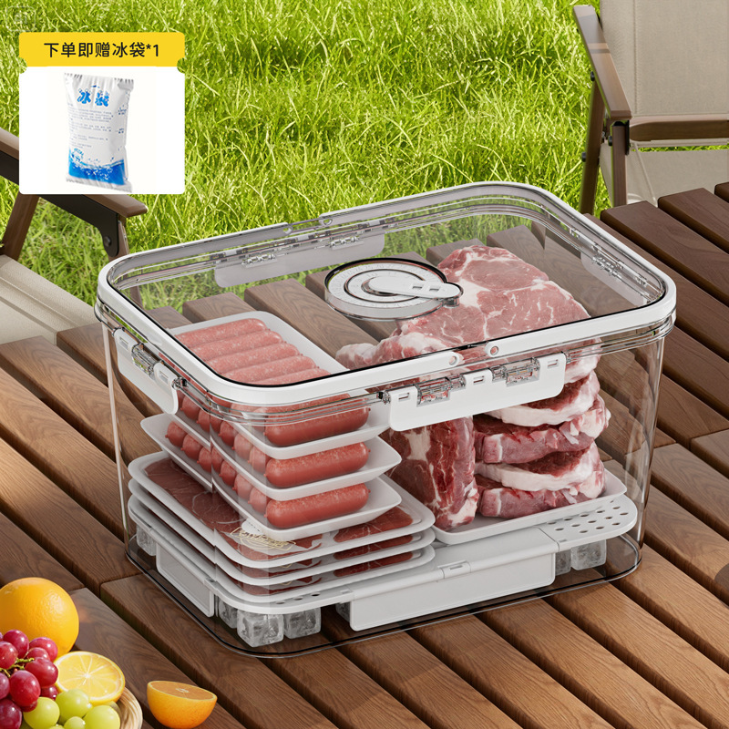 フルーツ弁当箱ポータブルキャンプピクニックモバイル小型冷蔵庫食品グレードポータブル鮮度保持ボックス密封された大型サイズ|undefined
