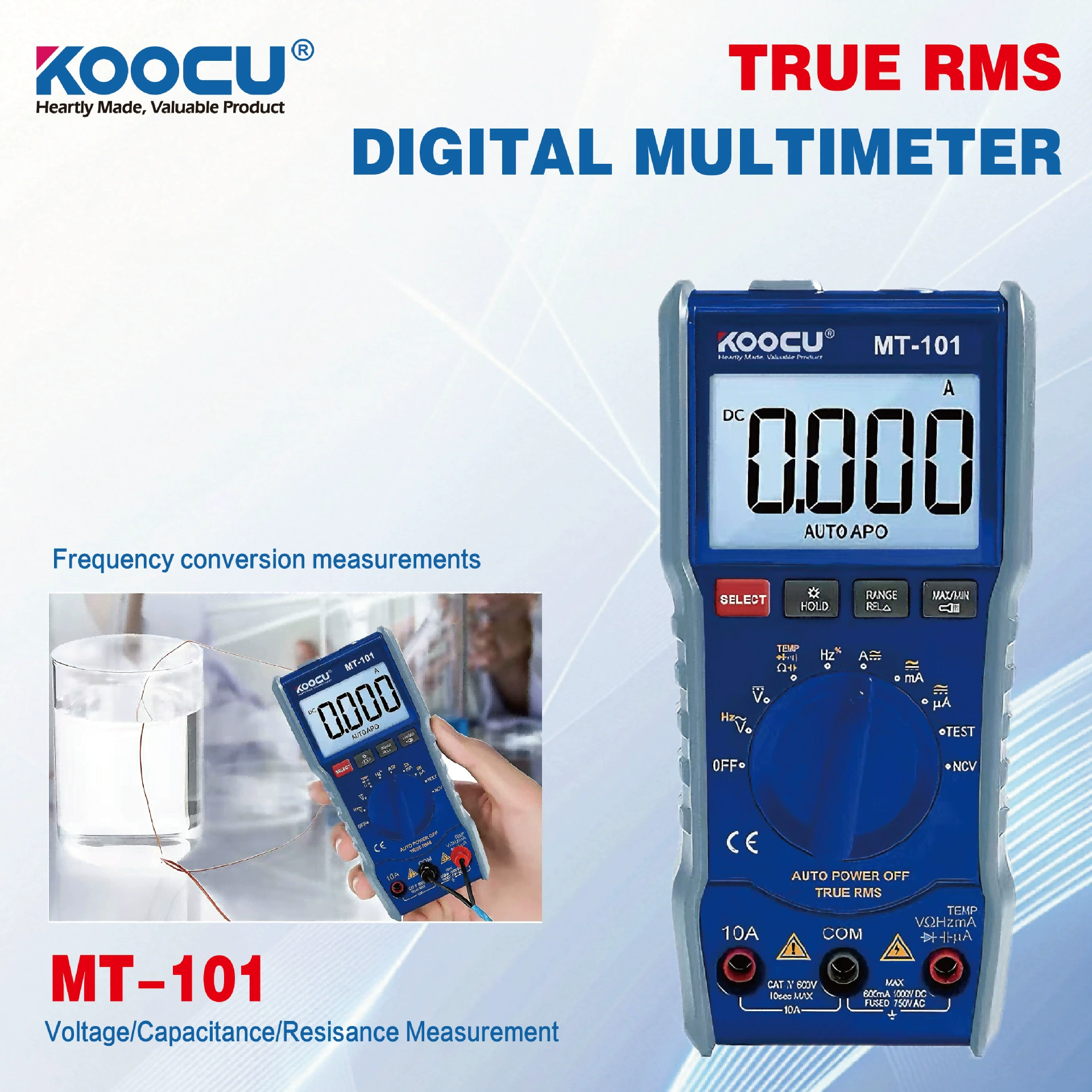 Высококачественный цифровой мультиметр MT-101, портативный многофункциональный высокоточный измеритель для электриков с подсветкой