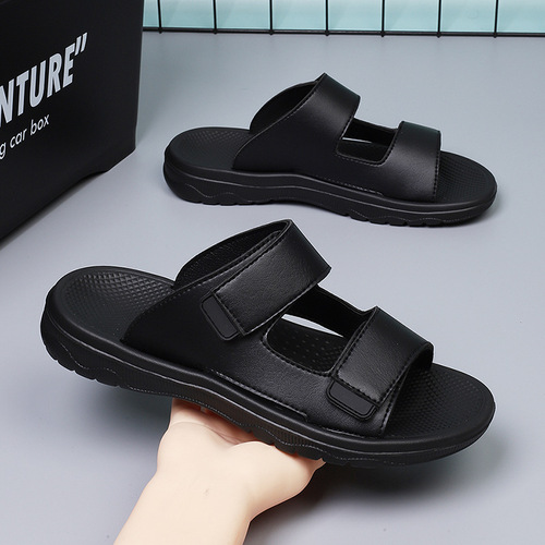 Men's Slides Slip-On Sandals, Versatile Soft Sole One-Piece Slides, Non-Slip Beach Shoes, Summer Fashion, Outdoor Wearing Flats