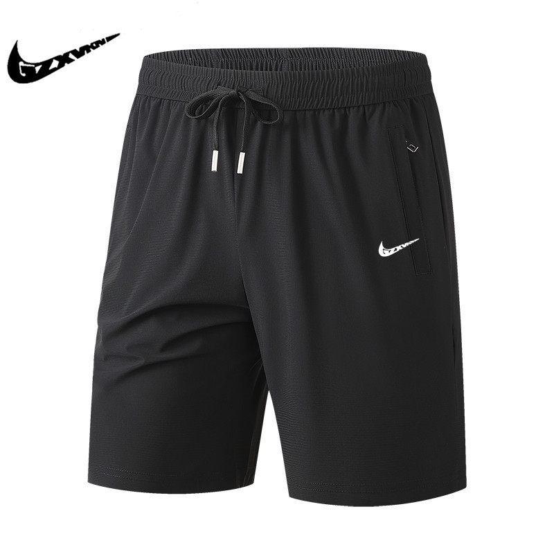 Cross-border high-quality sports ice silk shorts for men, summer thin, loose, stretchy, large size, quick-dry, casual knee-length pants Cross-border high-quality sports ice silk shorts for men, summer thin, loose, stretchy, large size, quick-dry, casual knee-length pants