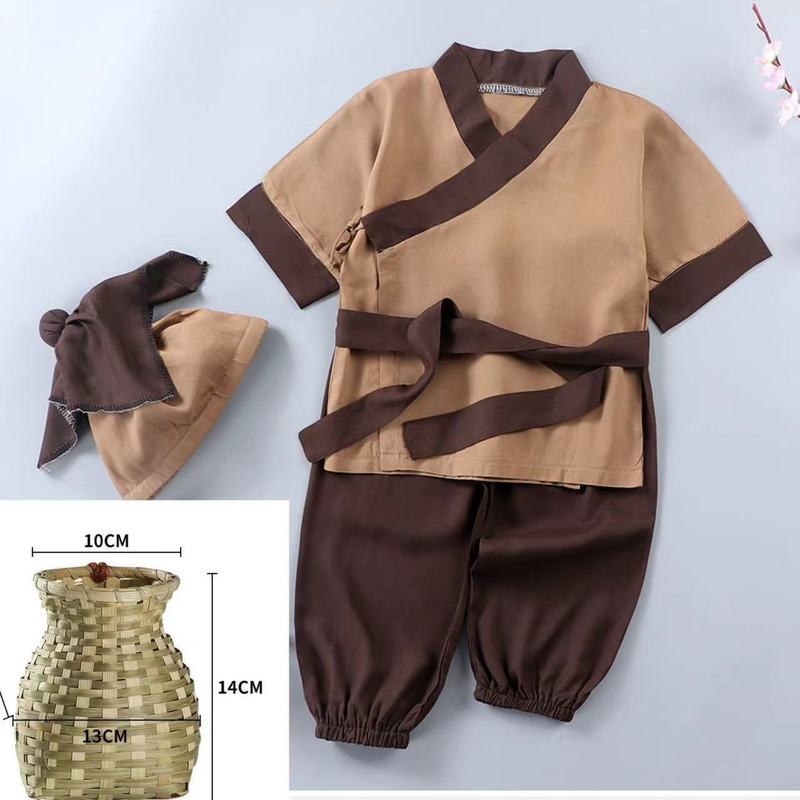 ベビー夏薄手ジャンプスーツ子供中国風半袖漢服ベビーインターネットセレブ洋風僧服|undefined