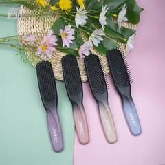 嘉美廠家直銷拼色噴漆直發梳塑料捲髮內扣直發順發排骨梳彩色按摩