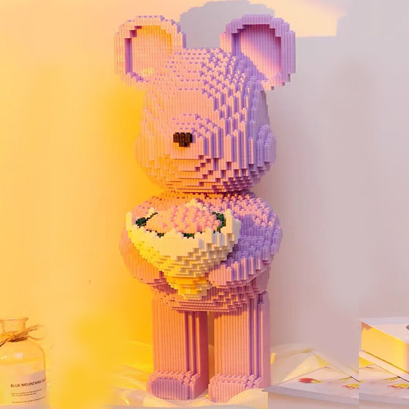 Nuevo oso de bloques de construcción de gran tamaño de 50cm compatible con bloques de construcción de Lego juguete de pellets ensamblado niño regalo de cumpleaños para niña