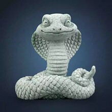 青砂石眼镜大王蛇献宝 中式国潮桌面茶宠摆件舞狮灵蛇装饰品